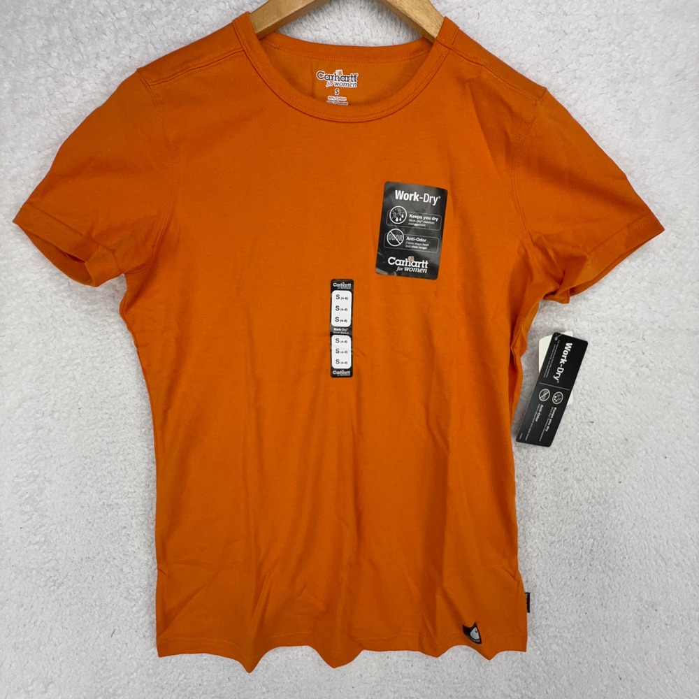 Carhartt Women Work-Dry Short Sleeve T-Shirt Orange WK204MOR Small NWT